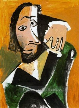 Homme assis 3 1971 cubisme Pablo Picasso Peinture à l'huile
